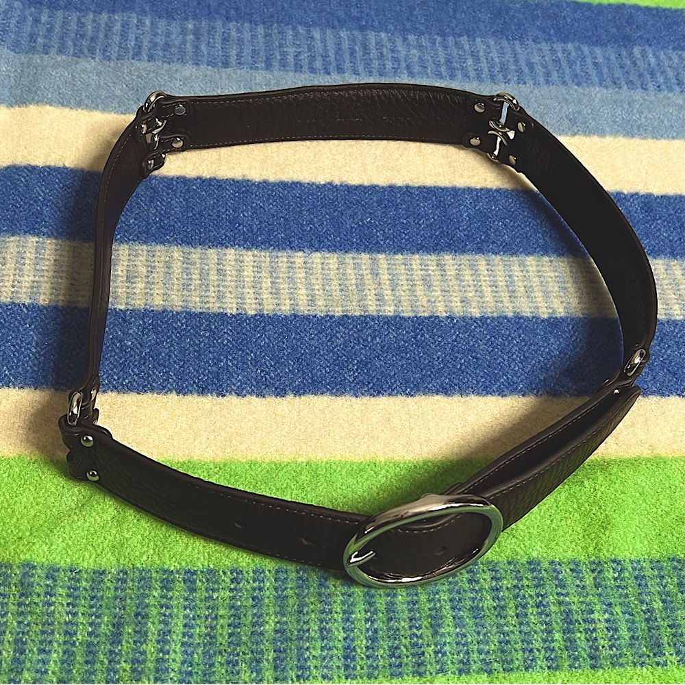 Cole Haan Brown Leather and Silver Link Belt Sz Small